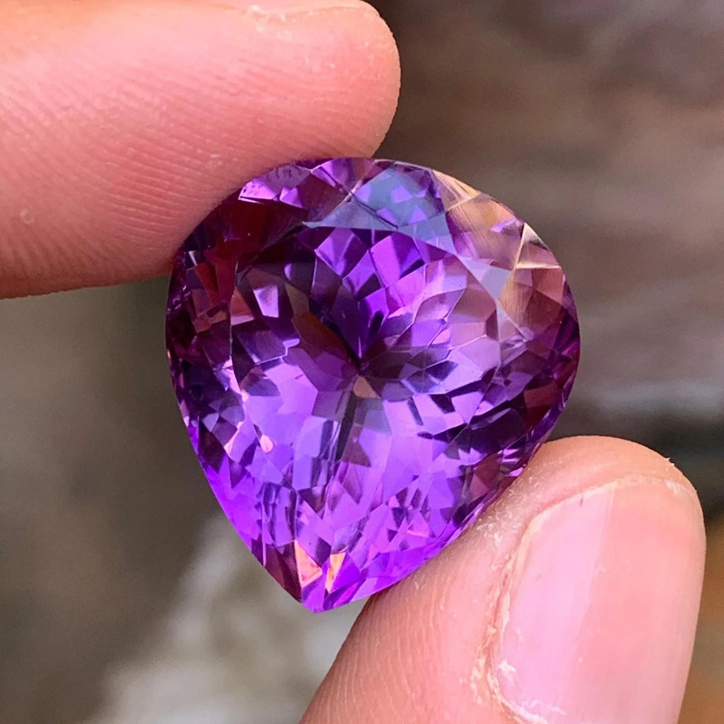 33.15 Carat Purple Amethyst Crystal – Fancy Pear Shape