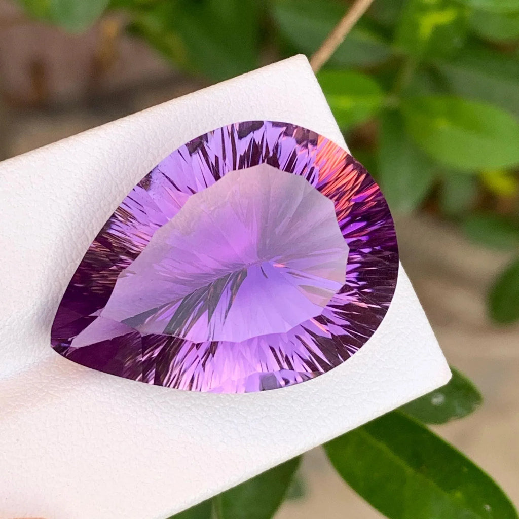38.50 carat pear cut amethyst crystal from Brazil