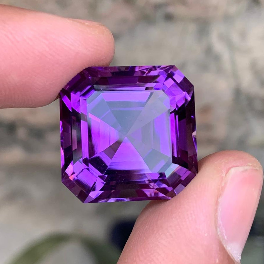 42.25 Carat Natural Amethyst Gemstone with Eye-Clean Round Cut from Brazil