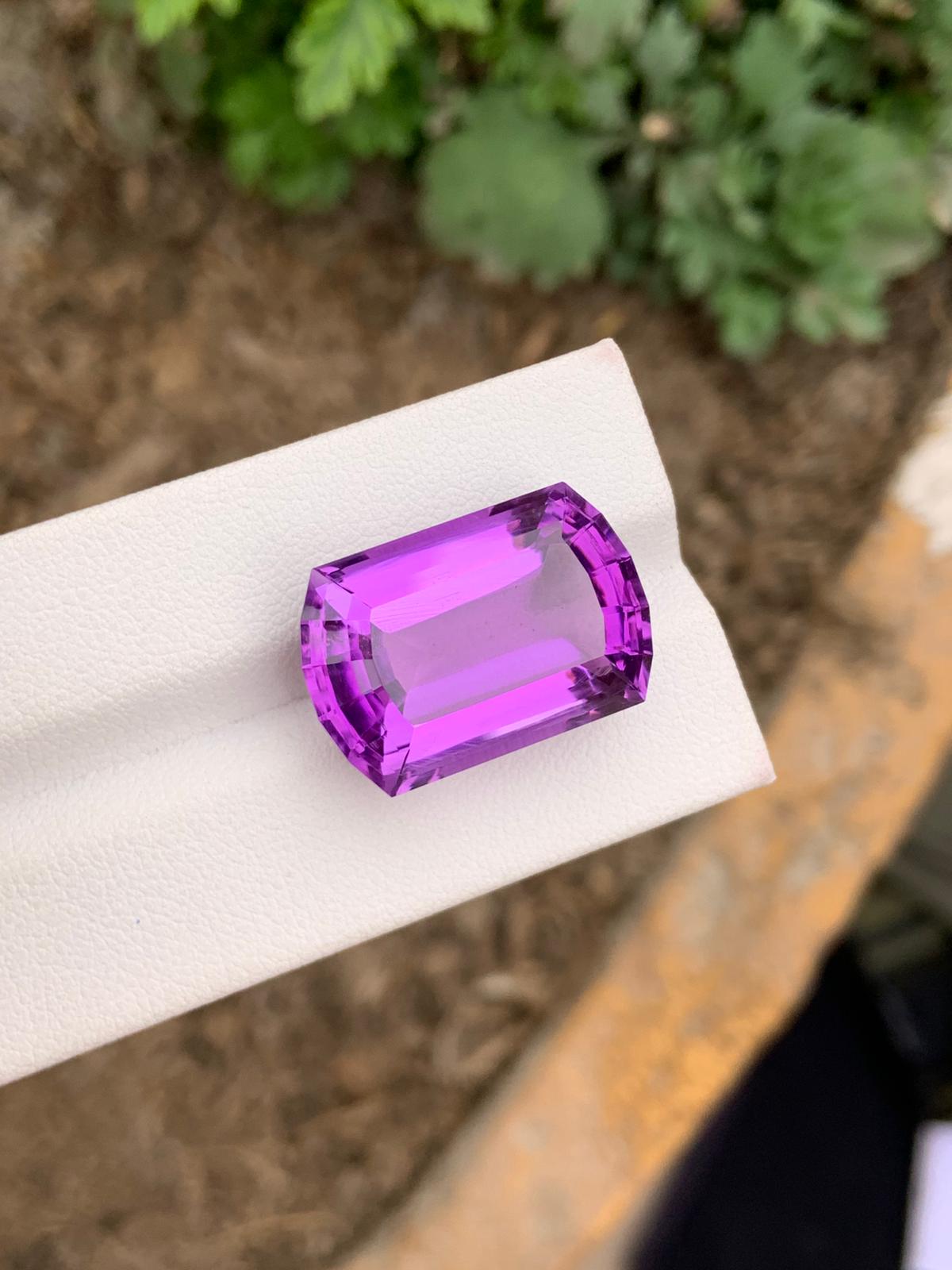 Natural Amethyst 25.70 Ct Brazil | Large Eye Clean Purple Loose Gemstone