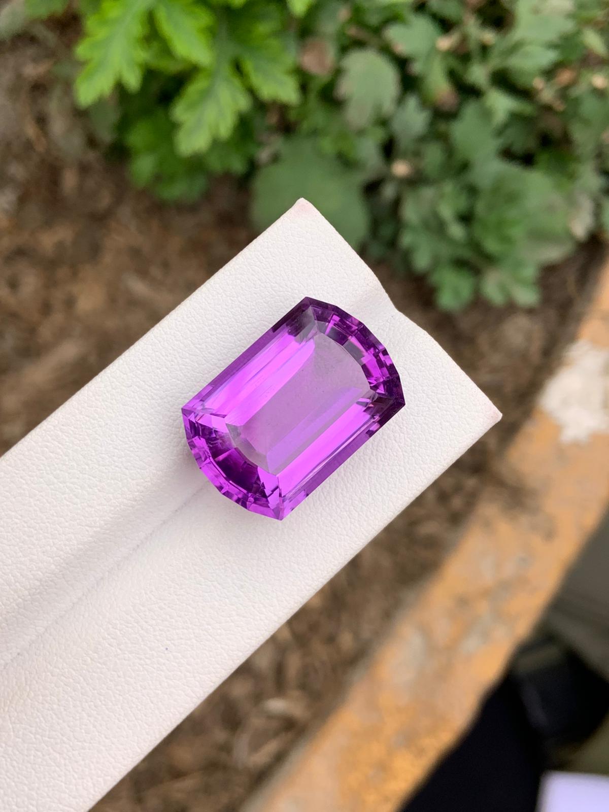 Natural Amethyst 25.70 Ct Brazil | Large Eye Clean Purple Loose Gemstone