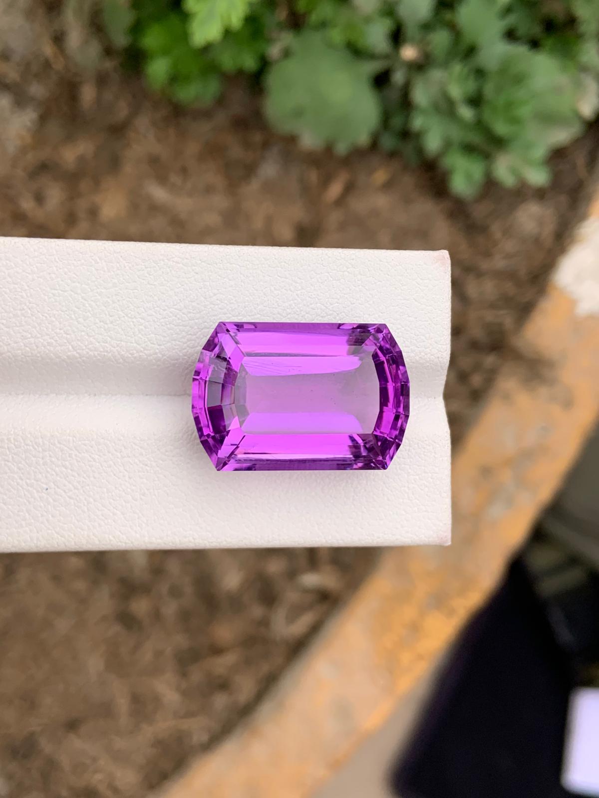 Natural Amethyst 25.70 Ct Brazil | Large Eye Clean Purple Loose Gemstone