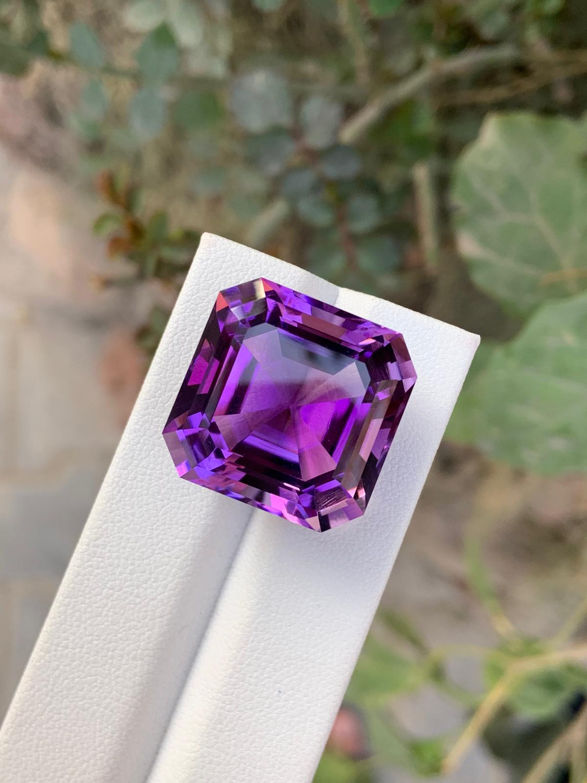 Brazilian Amethyst Gemstone - 42.25 Carat Eye-Clean Round Cut, Natural and Untreated