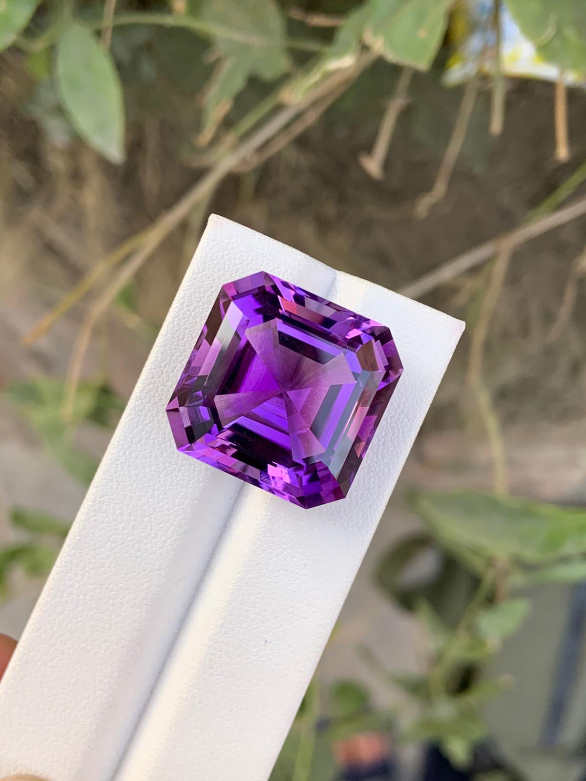 Large 42.25 Carat Amethyst Gemstone with Rich Purple Color and Round Cut