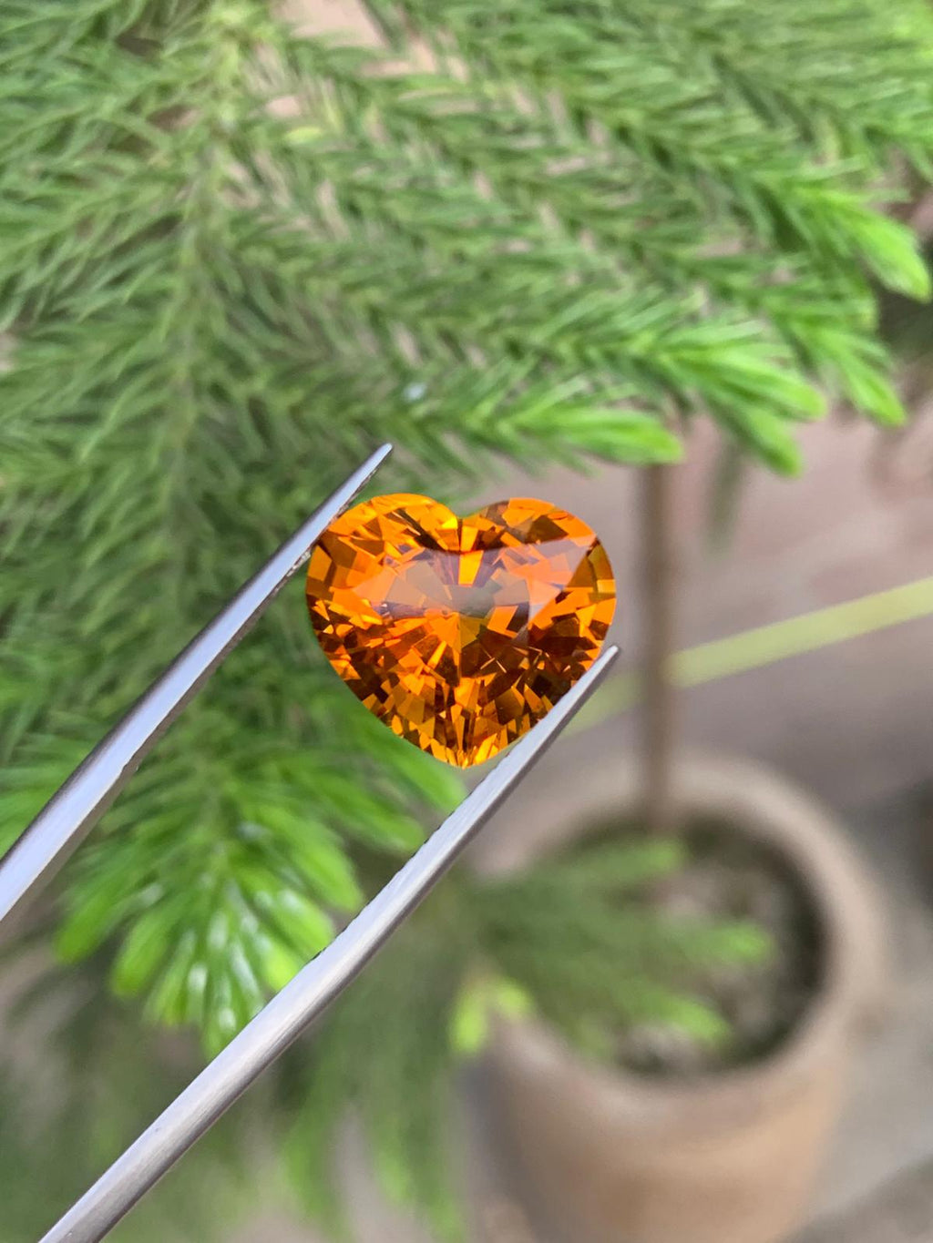 Brazilian Natural Mandarin Citrine Gemstone, 11.05 Carats, Citrine Pendant