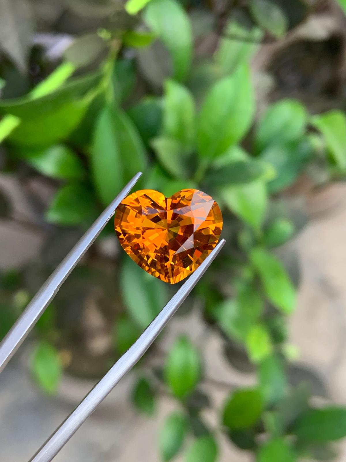 Brazilian Natural Mandarin Citrine Gemstone, 11.05 Carats, Citrine Pendant