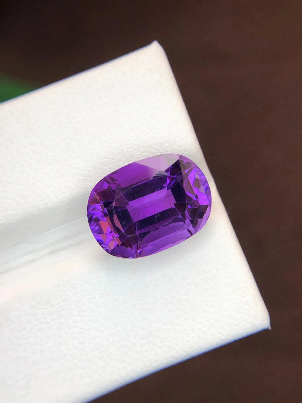 Deep purple amethyst gemstone with eye clean clarity