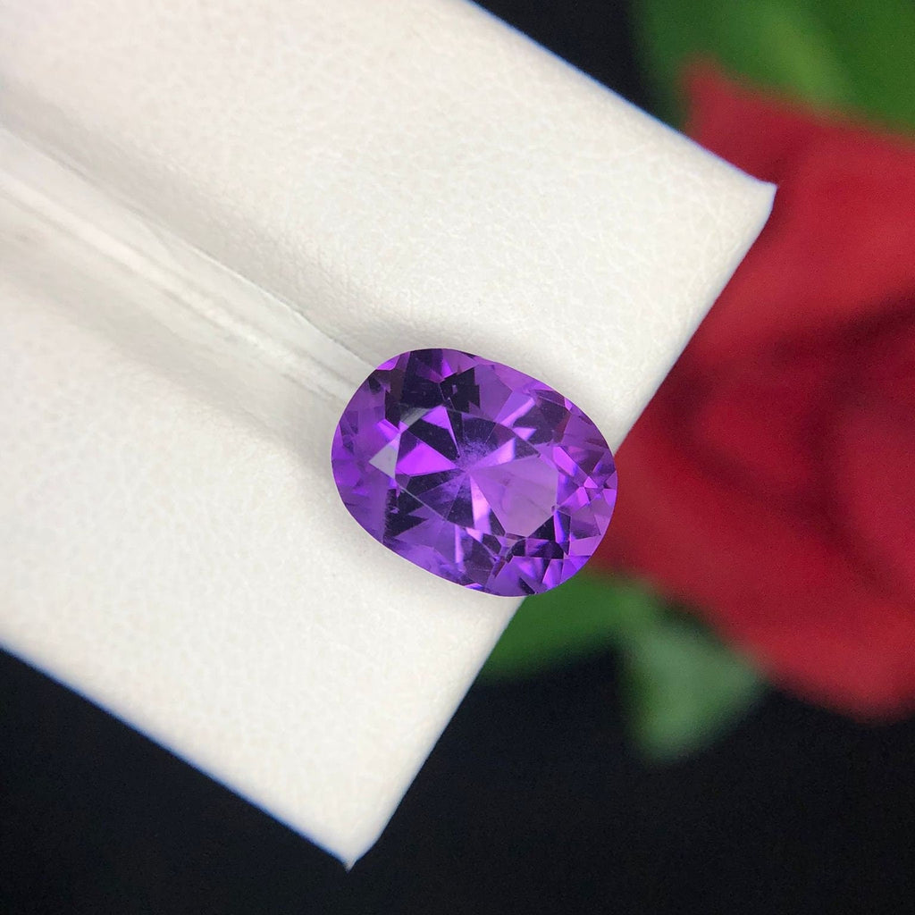 Faceted Cut 4.95ct Amethyst Gemstone for Rings
