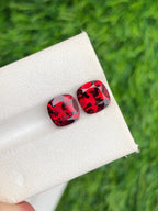 AAA Rhodolite Garnet Pair Gemstone, 6.65 Carats, Garnet Earrings - Splendor Gems