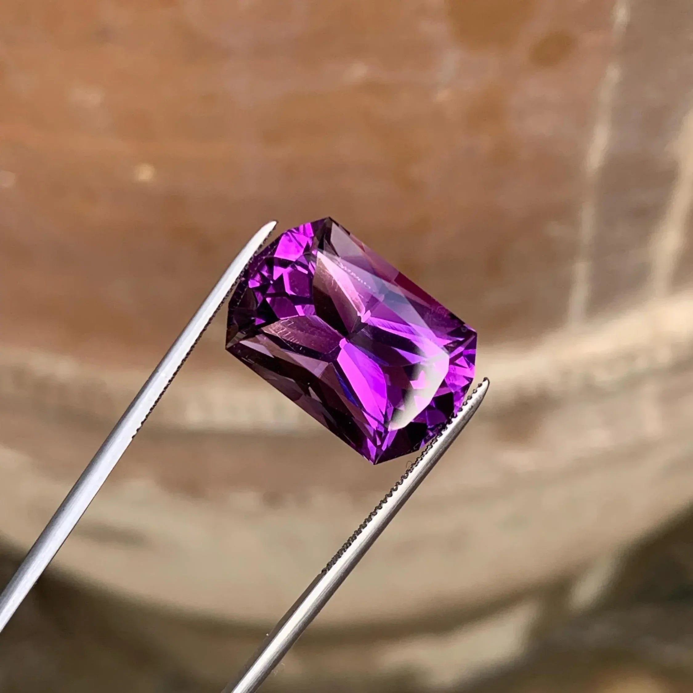 Natural Gem Amethyst – Custom Precious Cut 10.90cts for Sale Secondary image