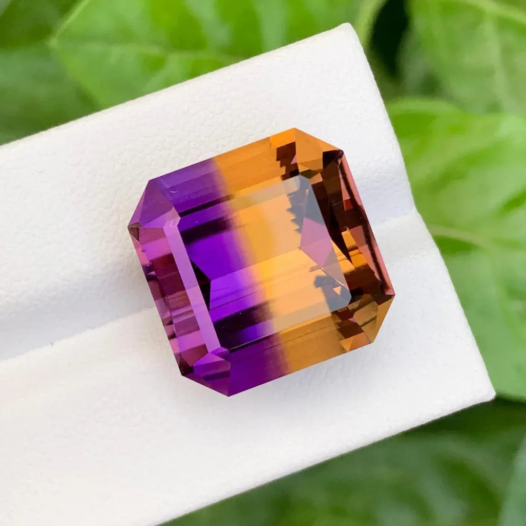 Genuine Bolivia Ametrine Gemstone with Purple and Yellow Hues