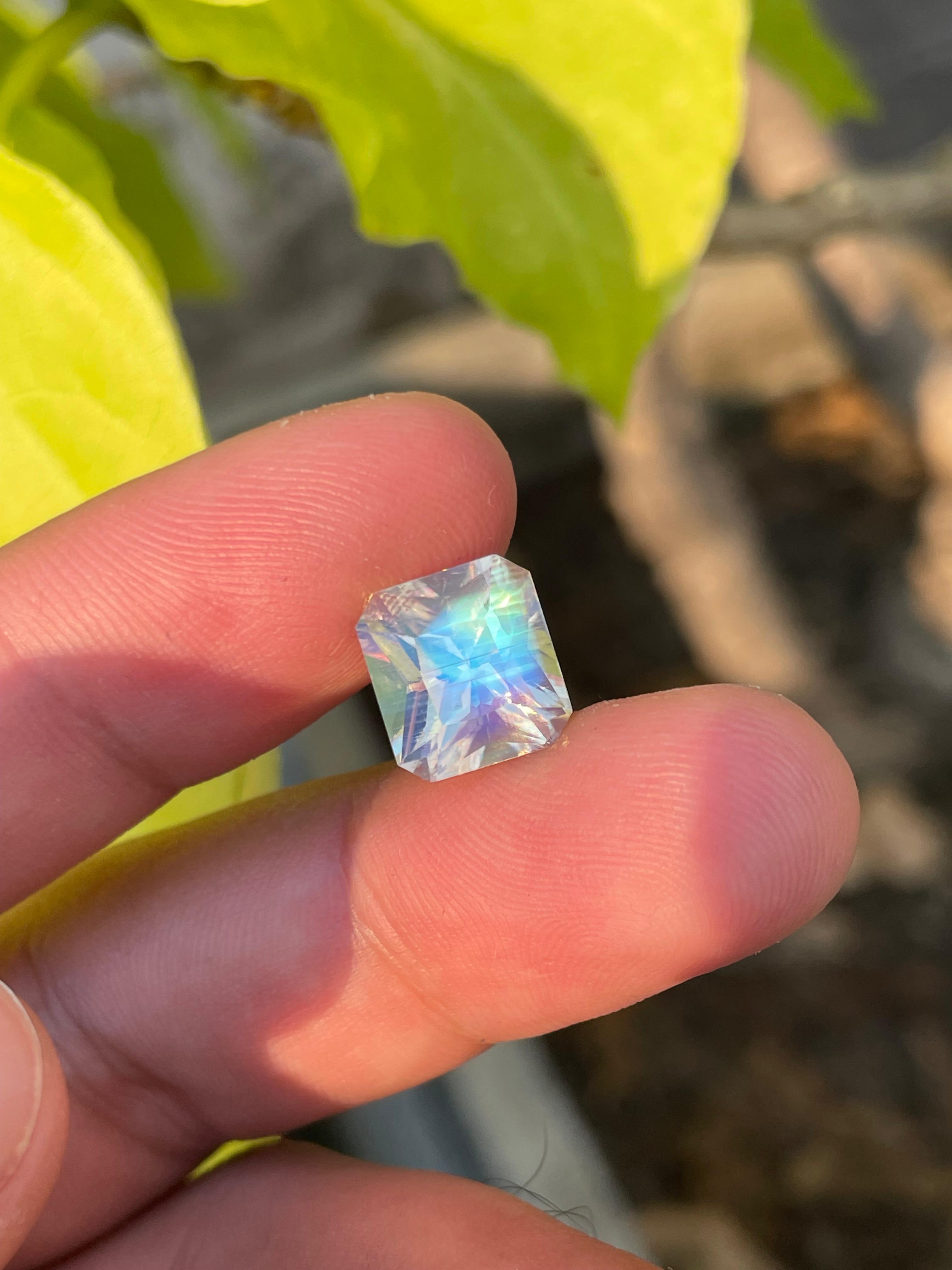 Multi Color Natural Moonstone 5.51 Ct Loose Gemstone Madagascar Moonstone Untreated Flashy Moonstone