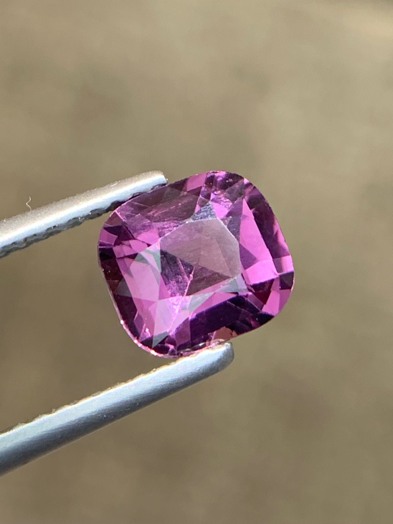 1.56 Carats  Natural Spinel Gemstone Dazzling Pink Color Stone VS Inclusion Cushion Cut From Tanzania
