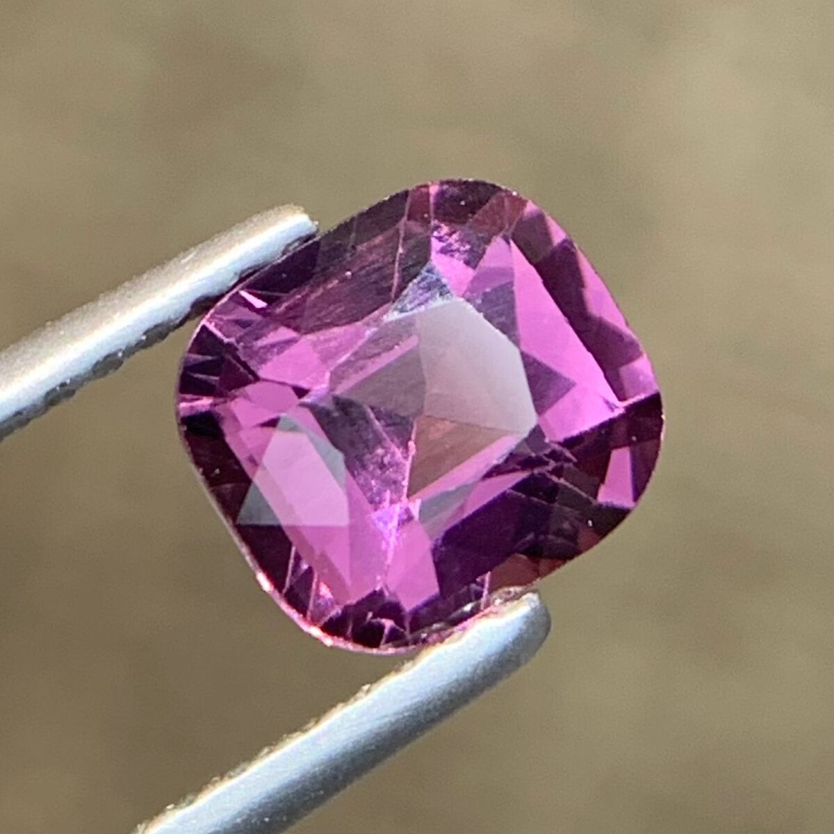 1.56 Carats  Natural Spinel Gemstone Dazzling Pink Color Stone VS Inclusion Cushion Cut From Tanzania