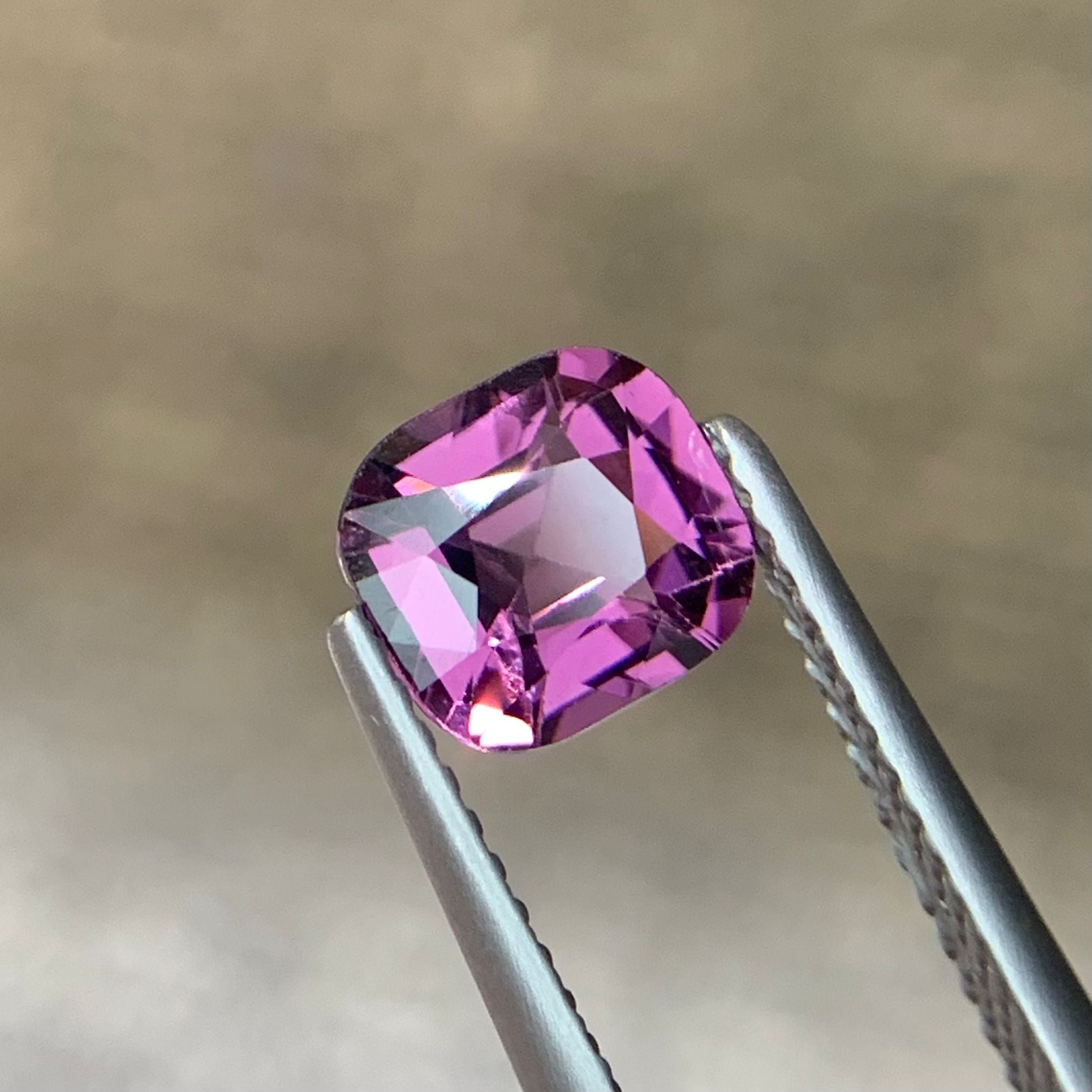 1.56 Carats  Natural Spinel Gemstone Dazzling Pink Color Stone VS Inclusion Cushion Cut From Tanzania