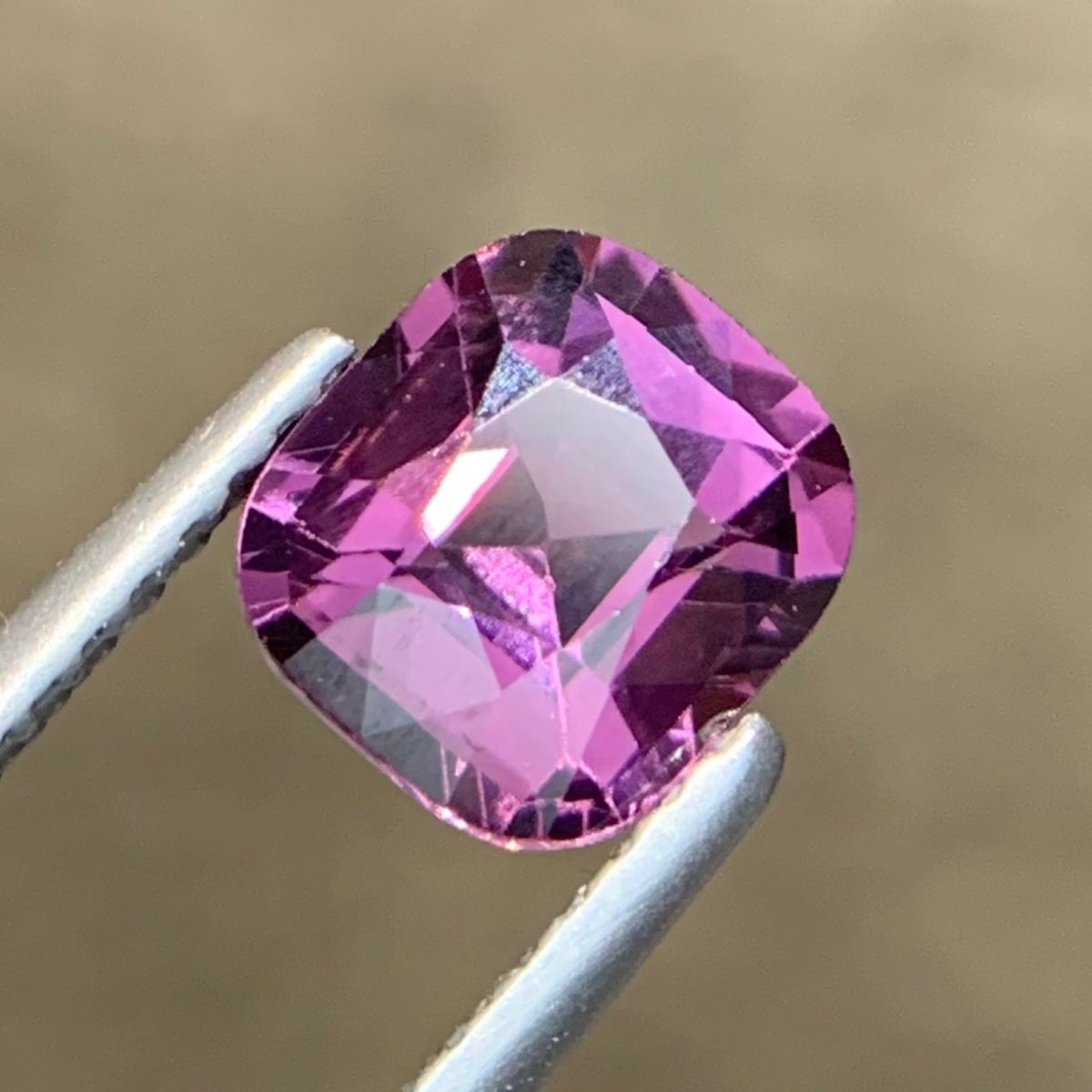 1.56 Carats  Natural Spinel Gemstone Dazzling Pink Color Stone VS Inclusion Cushion Cut From Tanzania