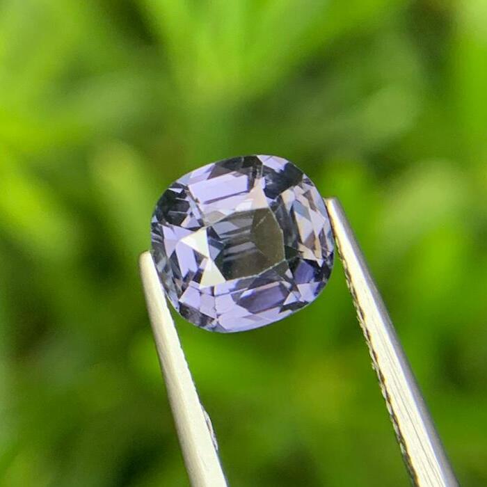 stunning Natural Purplish Gray Spinel  Stone 1.44 Ct Loose Gemstone Cushion Cut AA Clean From Tanzania