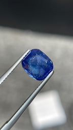 3.48 Ct Natural Ceylon Sapphire Rich Royal Blue color Excellent Cushion Cut