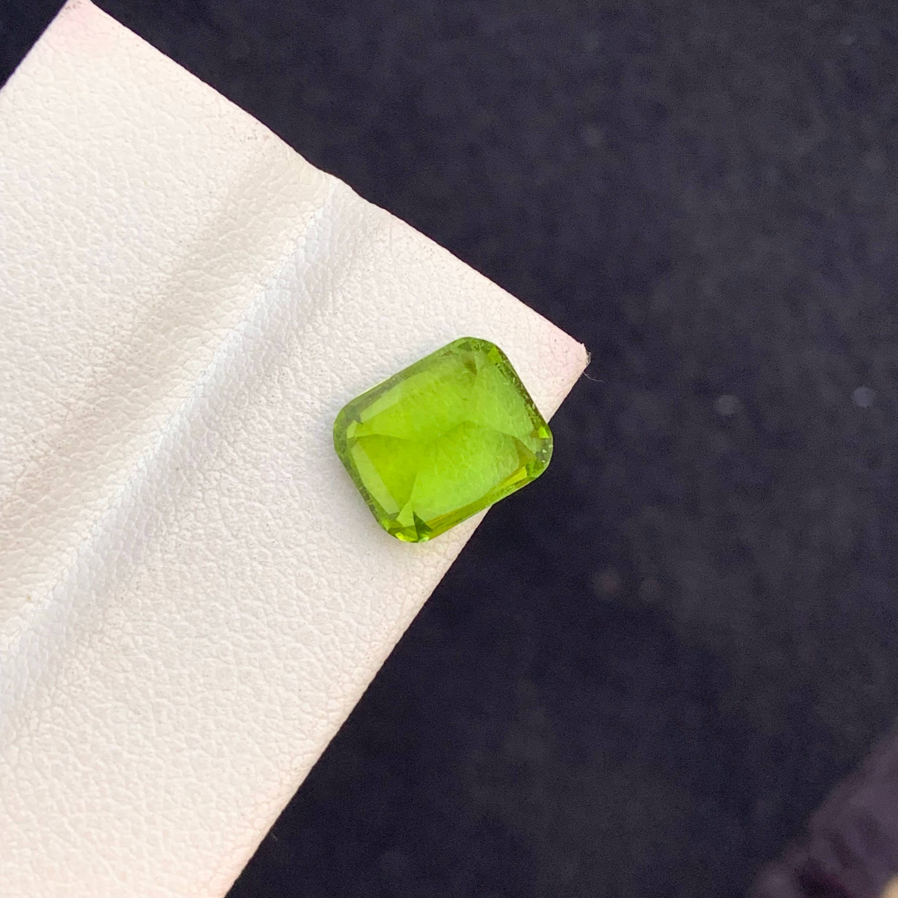 Natural Peridot 4.12 Ct Pakistan Green Loose Gemstone Cushion Cut Untreated August Birthstone