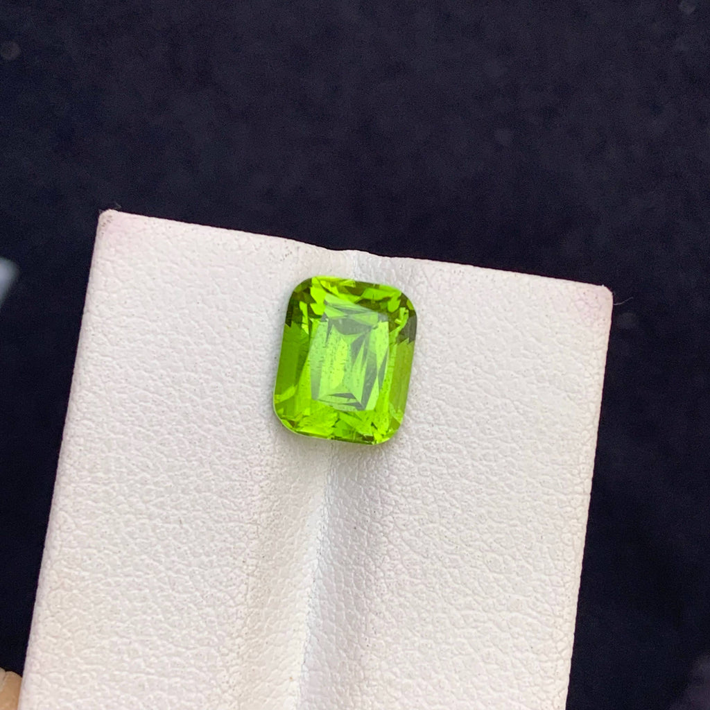 Natural Peridot 4.12 Ct Pakistan Green Loose Gemstone Cushion Cut Untreated August Birthstone