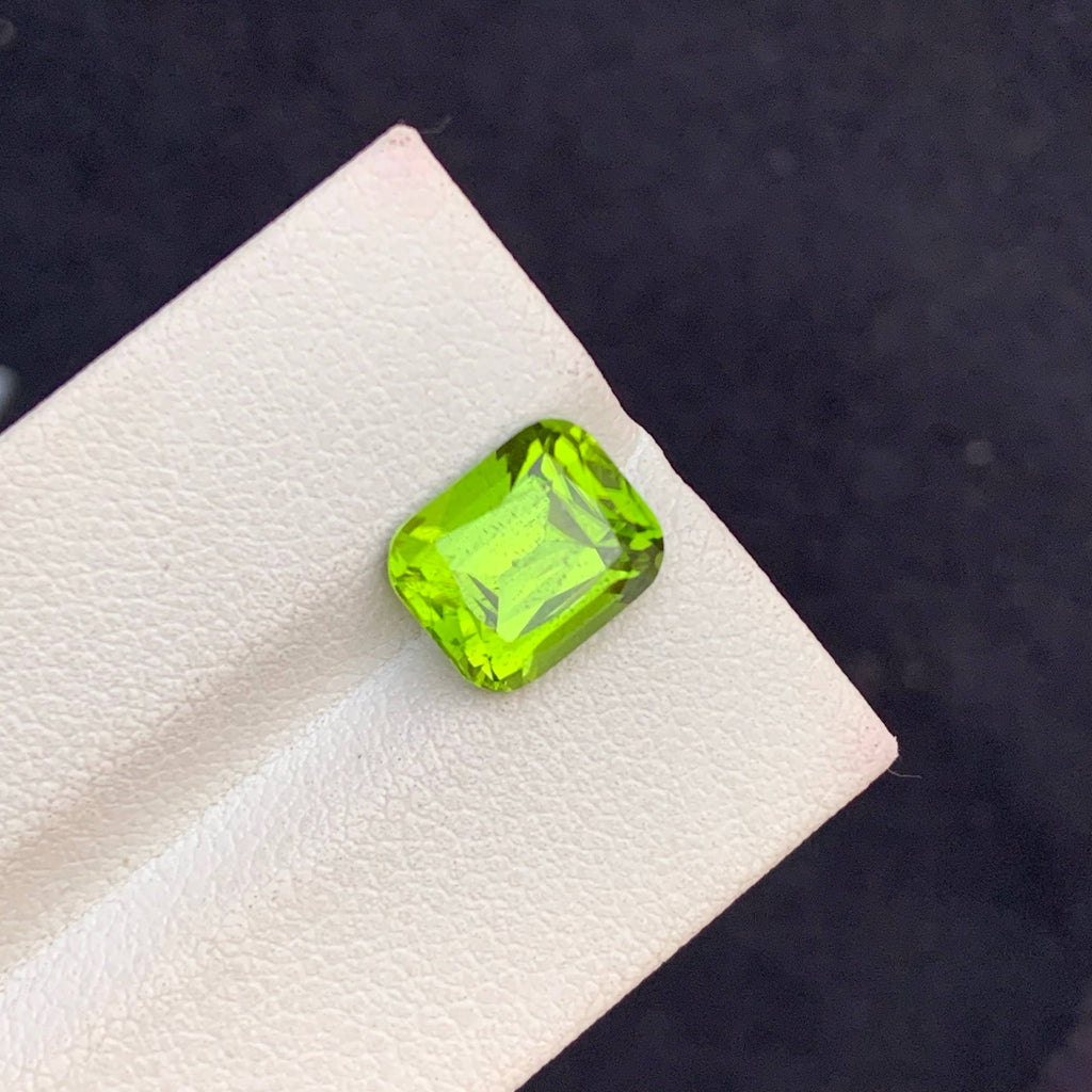 Natural Peridot 4.12 Ct Pakistan Green Loose Gemstone Cushion Cut Untreated August Birthstone