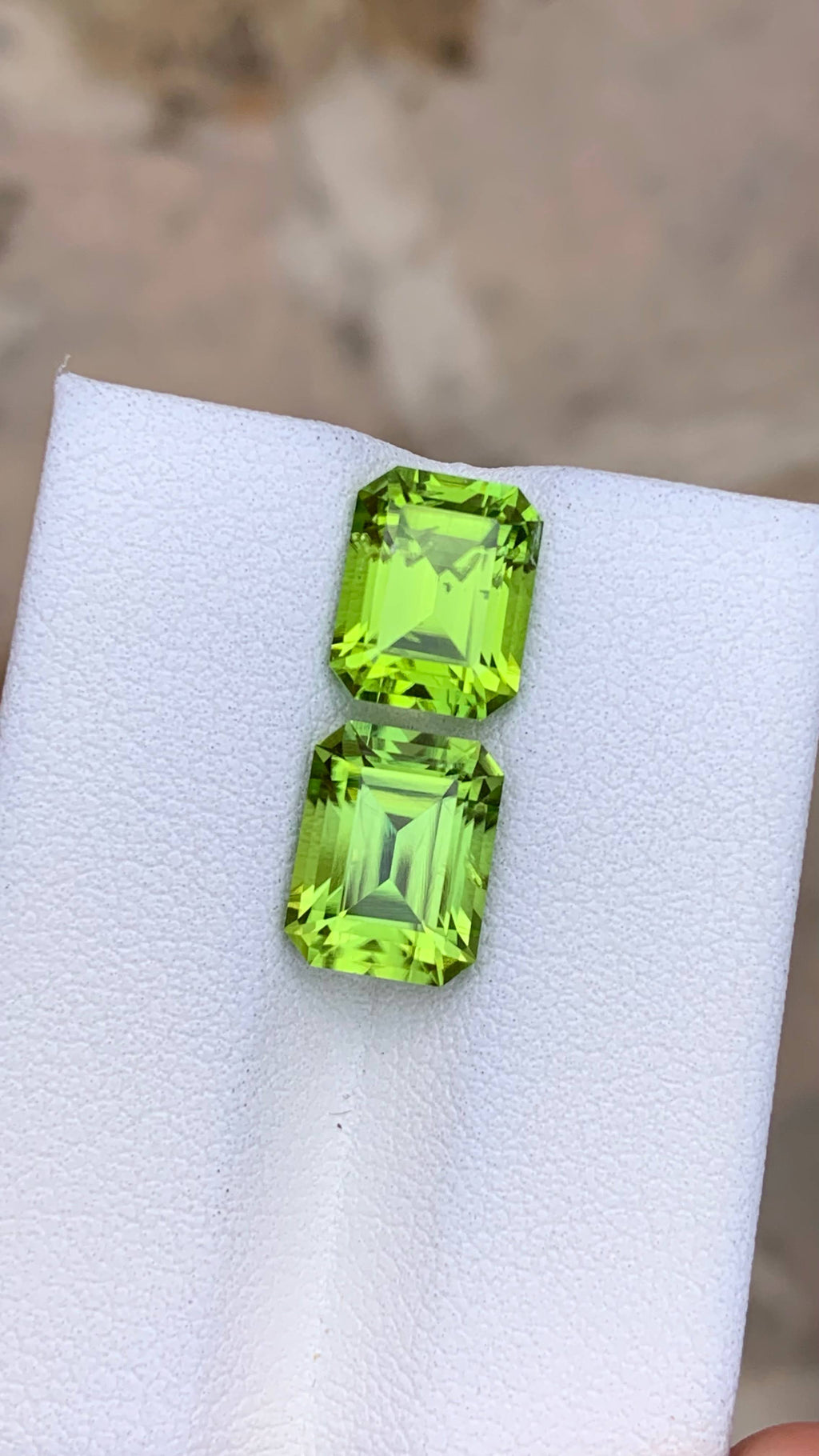 Natural Peridot Pair 7.11 Ct Matching Loose Gemstones | Pakistan Peridot Pair | Untreated Green Gems for Earrings & Jewelry