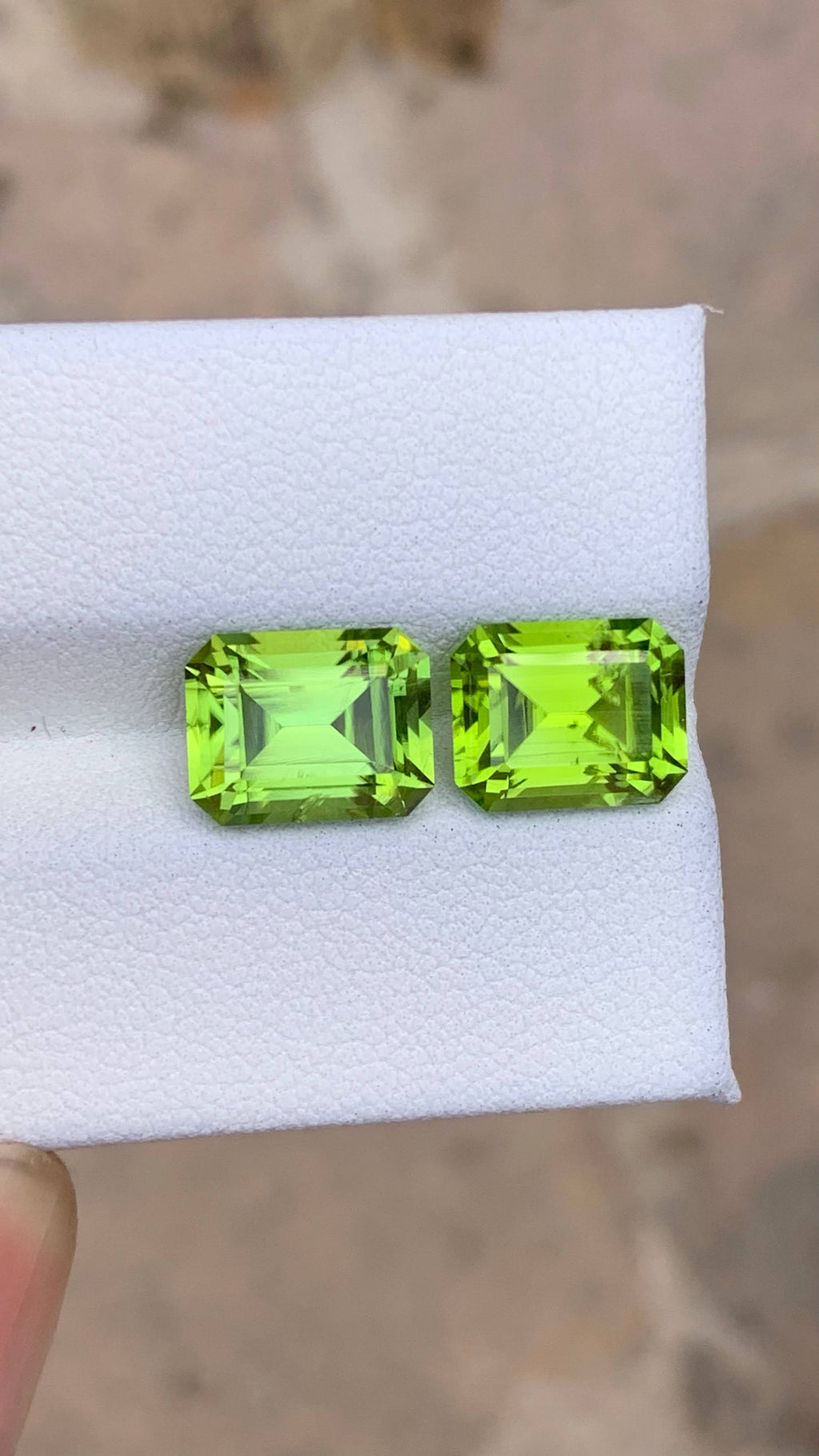 Natural Peridot Pair 7.11 Ct Matching Loose Gemstones | Pakistan Peridot Pair | Untreated Green Gems for Earrings & Jewelry