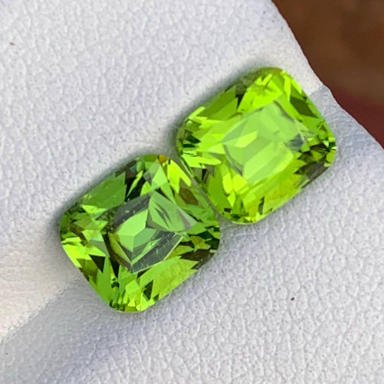 Natural Peridot Pair 5.52 Ct Matching Gemstones | Eye Clean Pakistan Peridot | Untreated Green Loose Gems | Earring Pair Main image