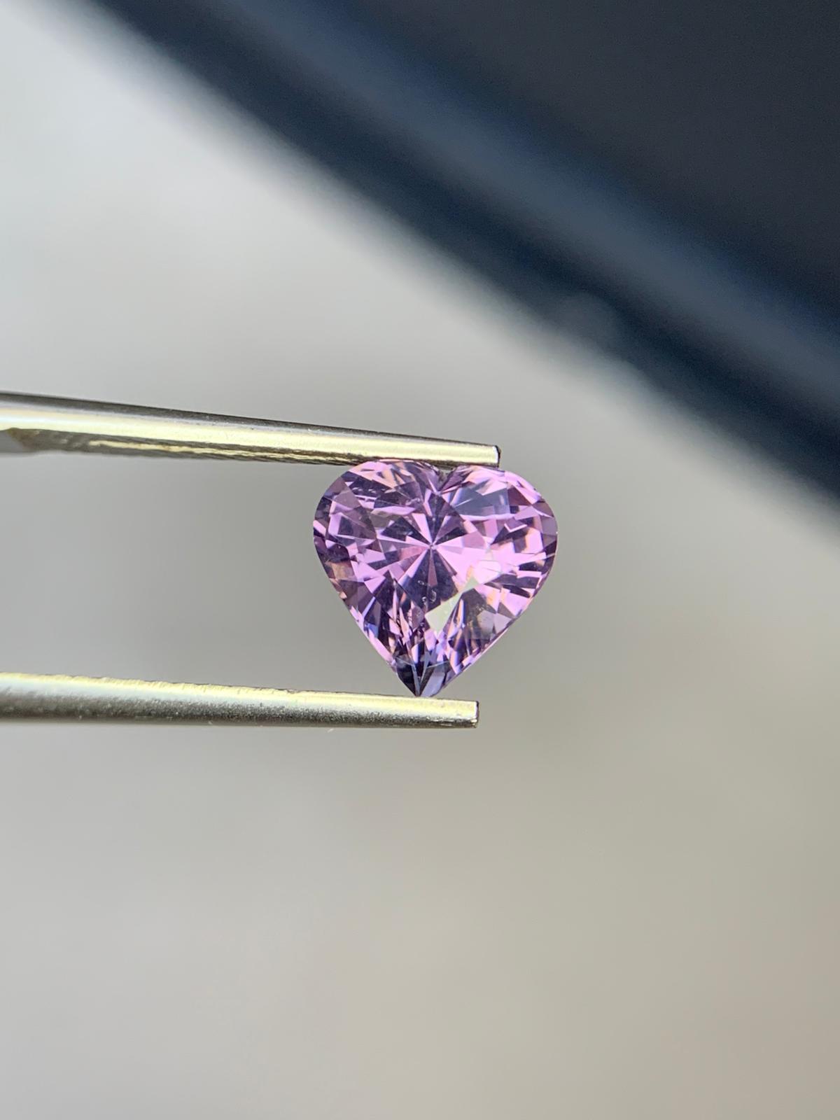 Pink Heart Shape Natural Spinel Gemstone, Weight: 2.57 Carats, Loose Gemstone