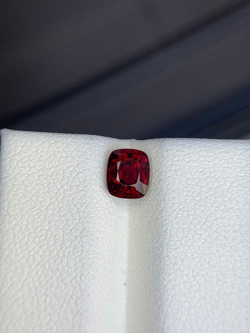 Deep Red Natural Spinel Gemstone, 1.37 Carats, Burma Loose Stone for Jewelry