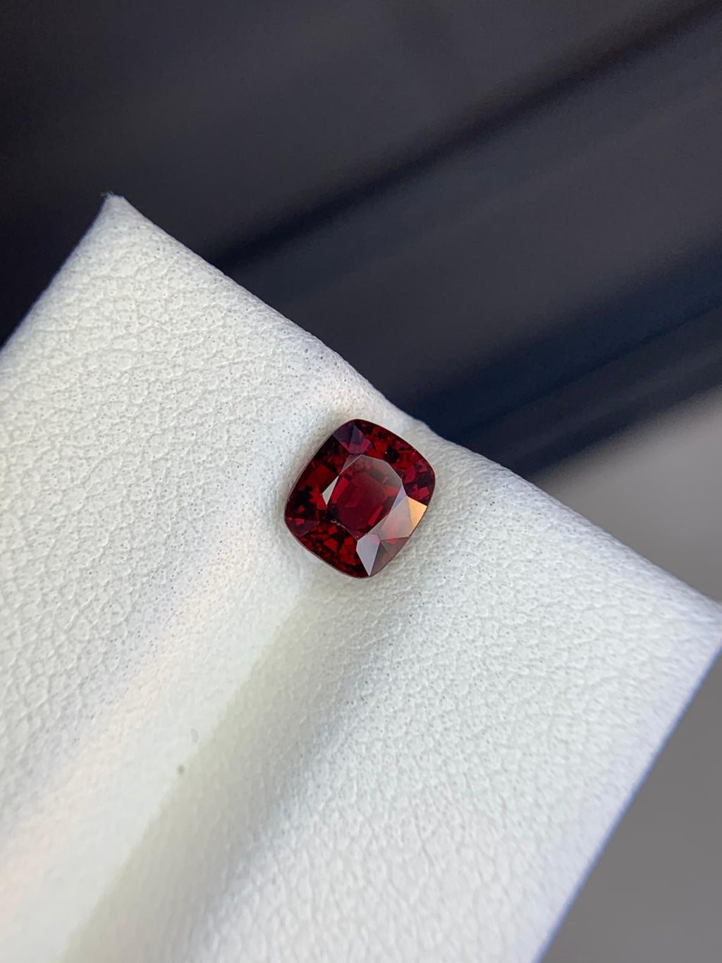 Deep Red Natural Spinel Gemstone, 1.37 Carats, Burma Loose Stone for Jewelry