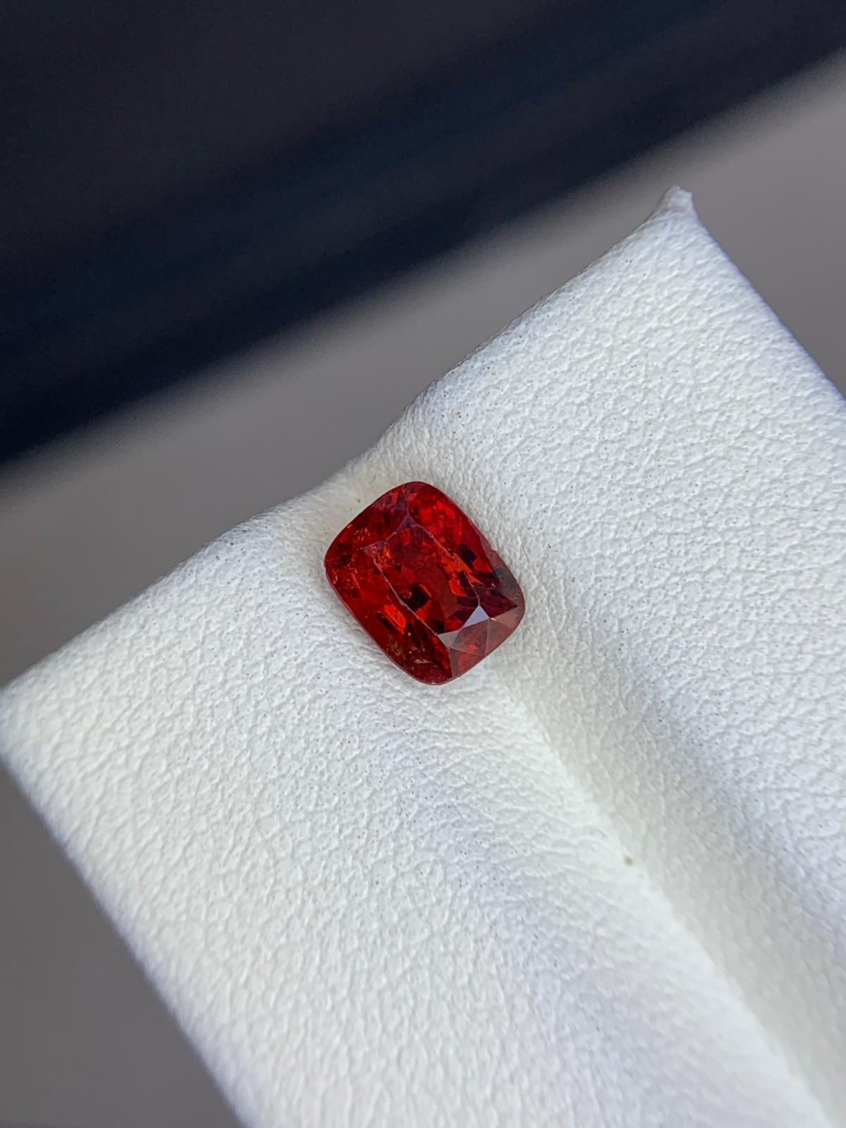Red Berry Natural Spinel Gemstone For Ring, 1.76 Carats, Burma Origin, Loose Gemstone