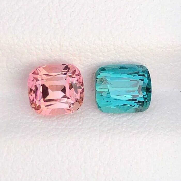 Natural Pink Tourmaline & Green Blue Gemstone 2.15 Carats