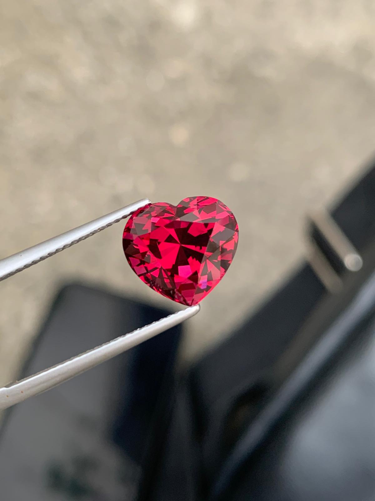 Exceptional Heart Shape Umbalite Garnet 7.38 carats Loose Gemstone Perfect Heart Shape For Pendant Size Use