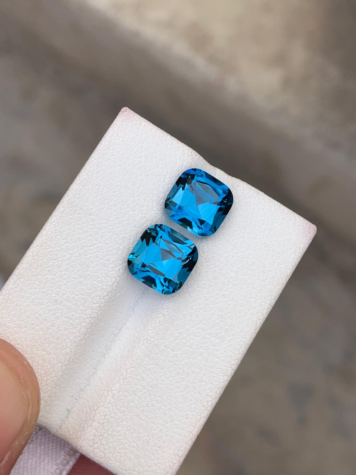 Royal London Blue Topaz – 6.75 Ct Eye-Clean Brazilian Gem | 8×8 mm Cushion Beauty Main image