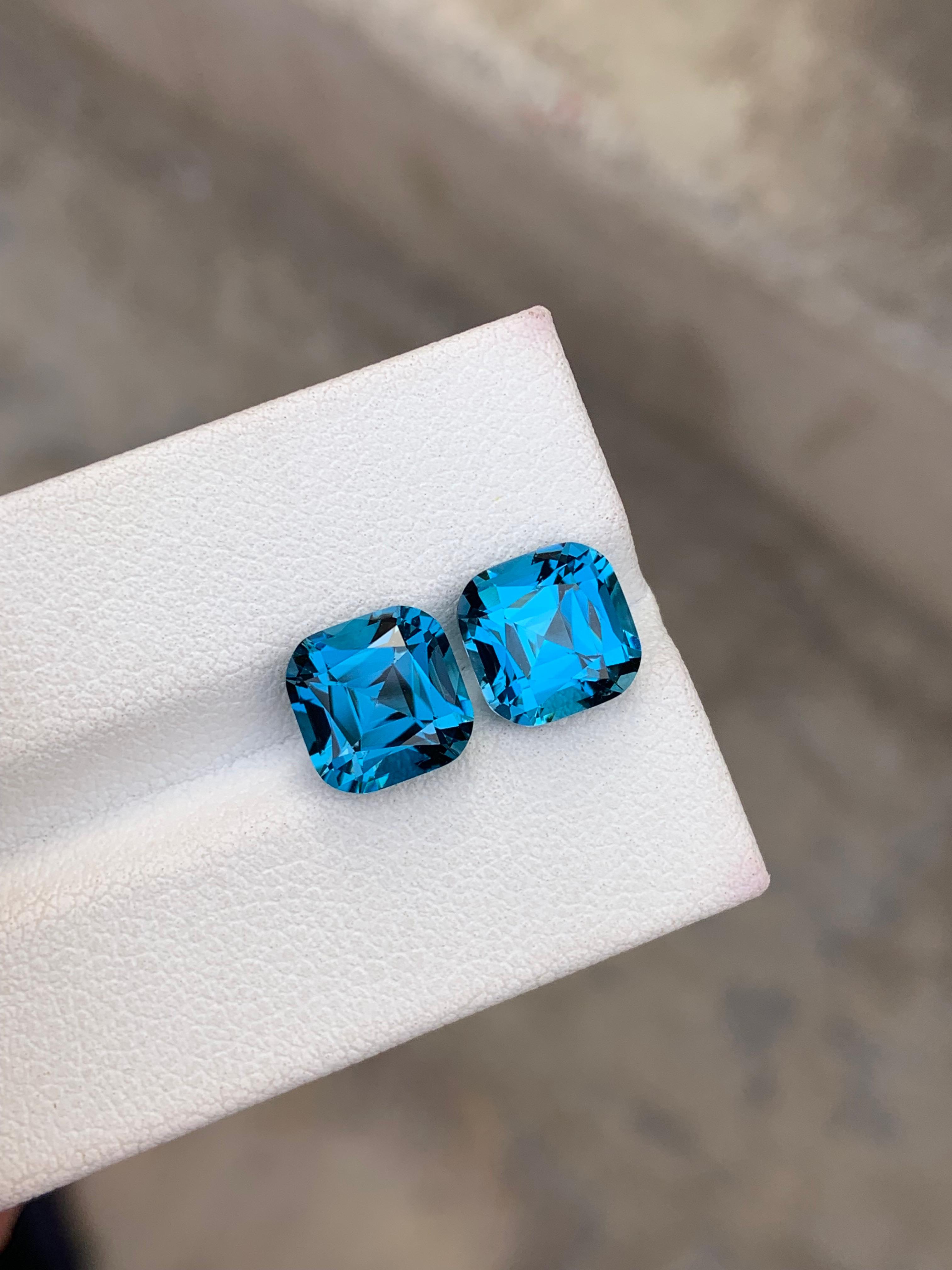 Royal London Blue Topaz – 7.00 Ct Eye-Clean Brazilian Gem | 8×8 mm Cushion Cut