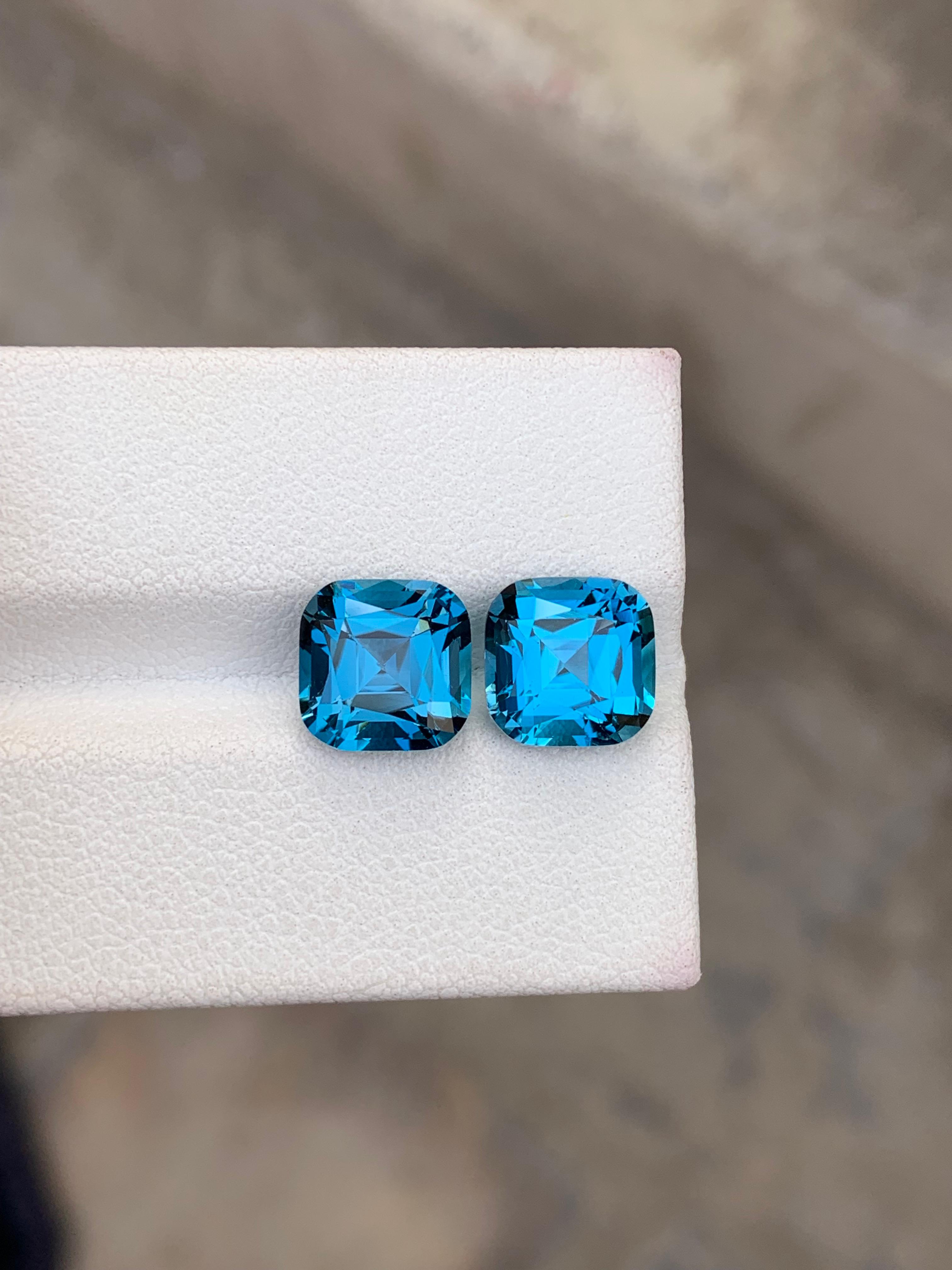 Royal London Blue Topaz – 7.00 Ct Eye-Clean Brazilian Gem | 8×8 mm Cushion Cut