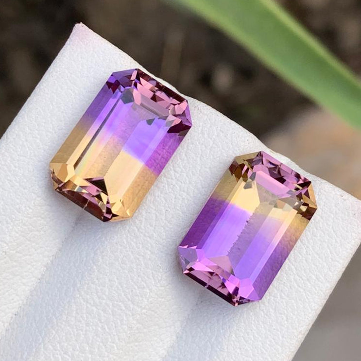 Natural Bolivian Ametrine Pair – 10.05 Ct Eye-Clean Matched Gems | Untreated Ametrine for Fine Jewelry