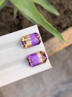 Natural Bolivian Ametrine Pair – 10.05 Ct Eye-Clean Matched Gems | Untreated Ametrine for Fine Jewelry