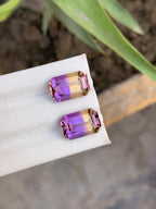 Natural Bolivian Ametrine Pair – 10.05 Ct Eye-Clean Matched Gems | Untreated Ametrine for Fine Jewelry
