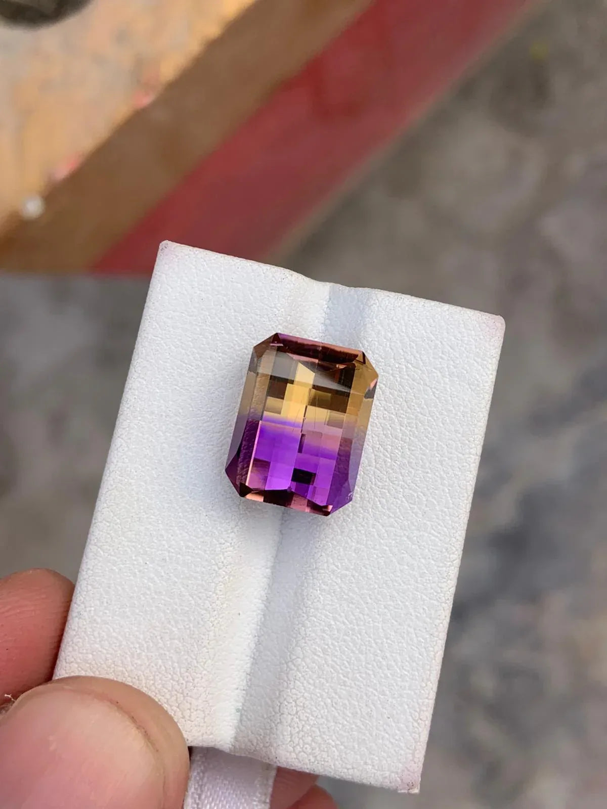 Bicolor Ametrine Gemstone: 10.45 Carat Pixel Cut | Bolivia Ametrine | AA Quality