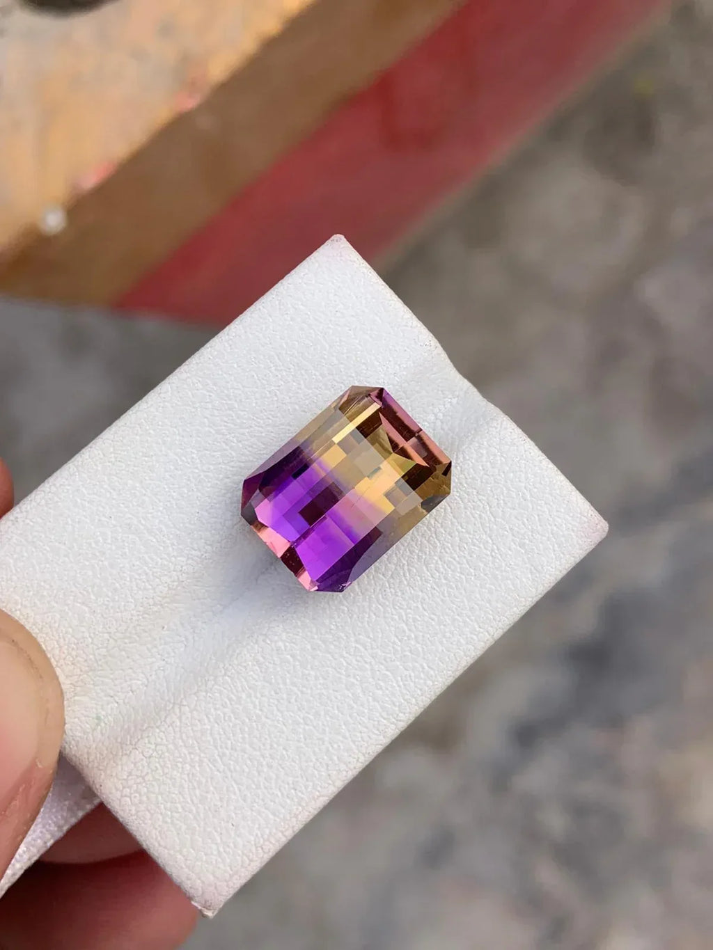 Bicolor Ametrine Gemstone: 10.45 Carat Pixel Cut | Bolivia Ametrine | AA Quality