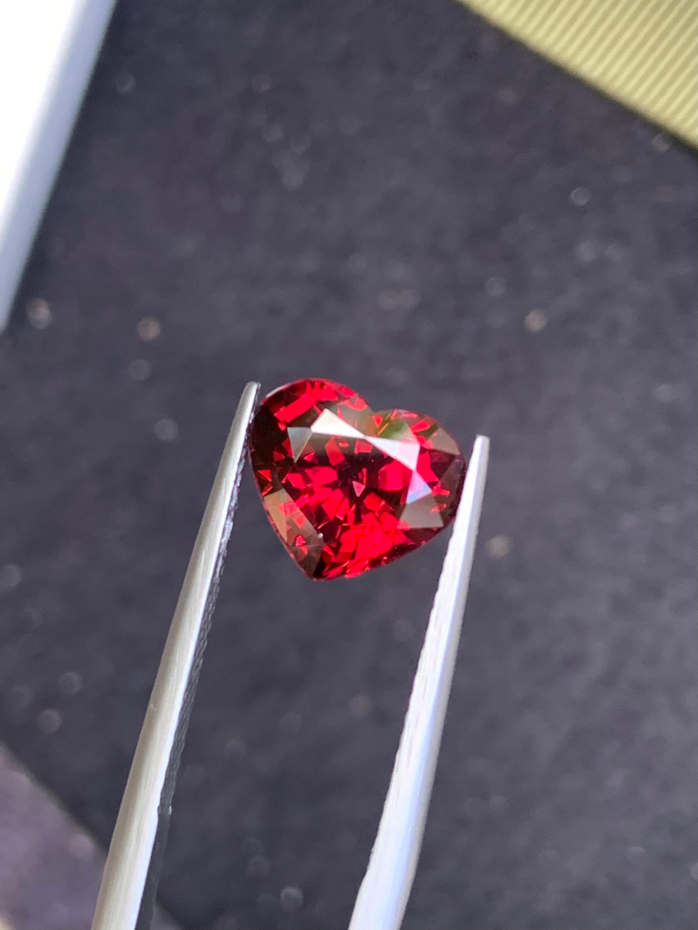 Heart Shape Rhodolite Garnet Stone: 3.93 Carats, Madagascar Origin