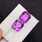 Natural Purple Amethyst Pair 15.27 Ct Matching Loose Gemstones | Eye Clean Brazil Amethyst | Untreated Jewelry Making Stones