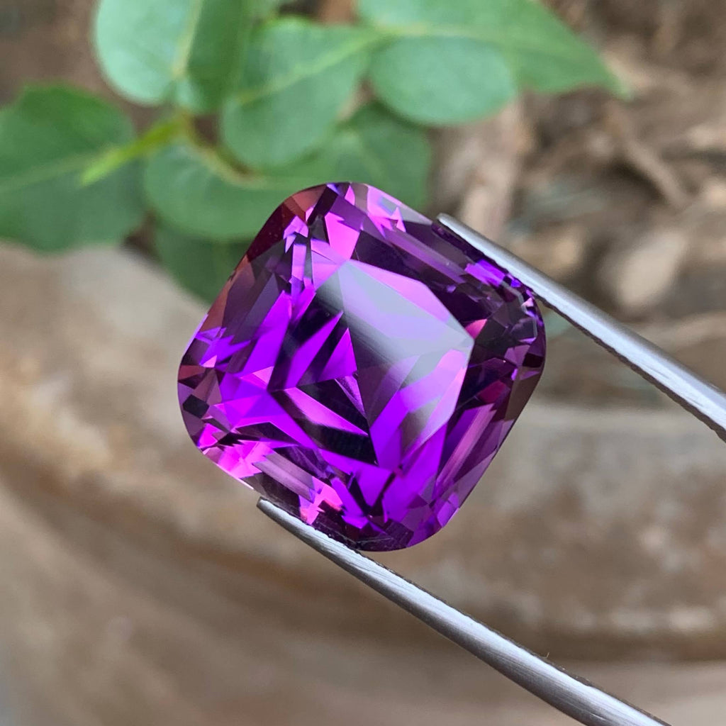 Natural Purple Amethyst 27.57 Ct Cushion Cut Loose Gemstone | Loupe Clean Brazilian Amethyst | Untreated Fine Jewelry Gem