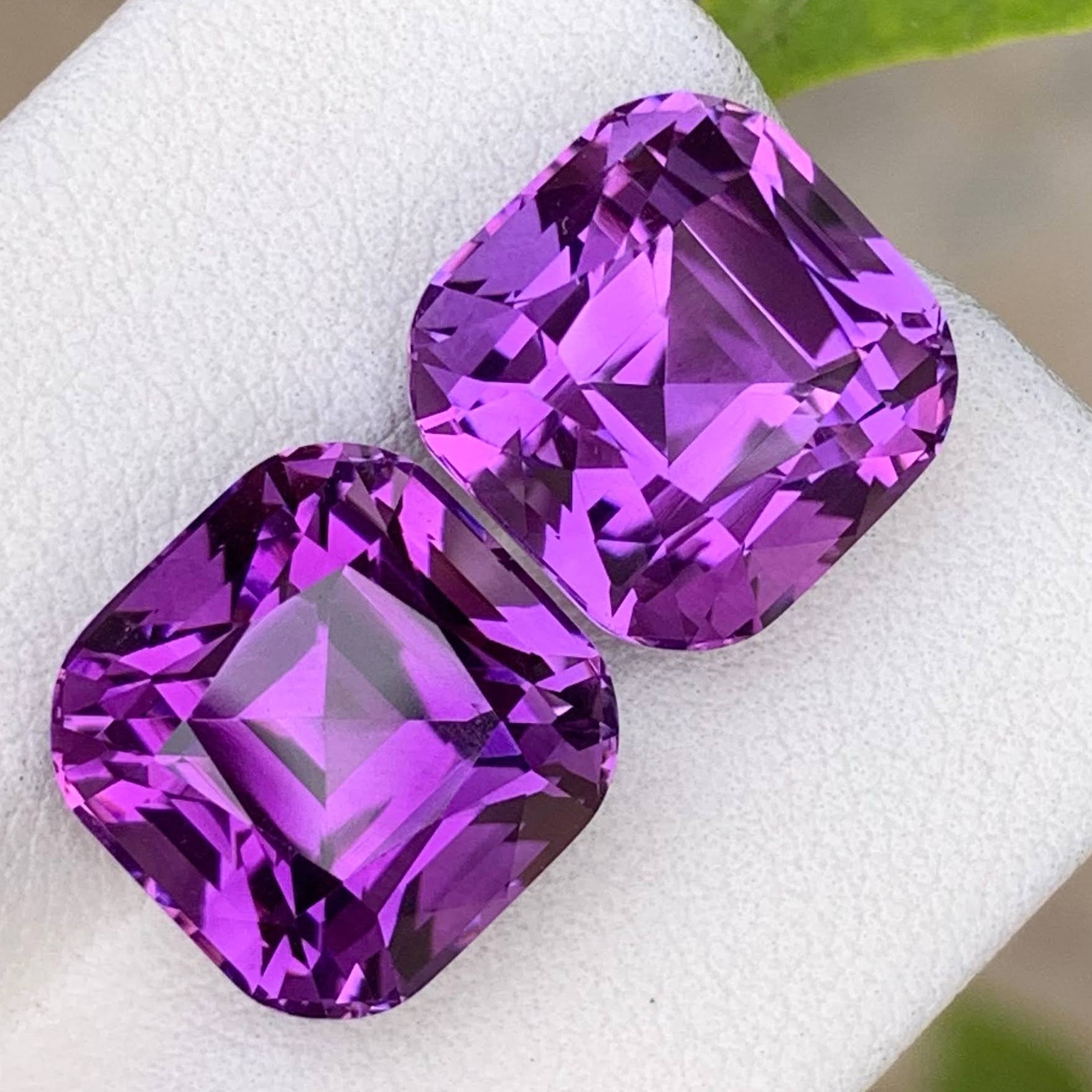 Natural Purple Amethyst Pair 17.37 Ct Matching Loose Gemstones | Eye Clean Brazil Amethyst | Untreated Jewelry Making Gems