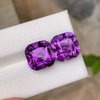 Natural Purple Amethyst Pair 17.37 Ct Matching Loose Gemstones | Eye Clean Brazil Amethyst | Untreated Jewelry Making Gems