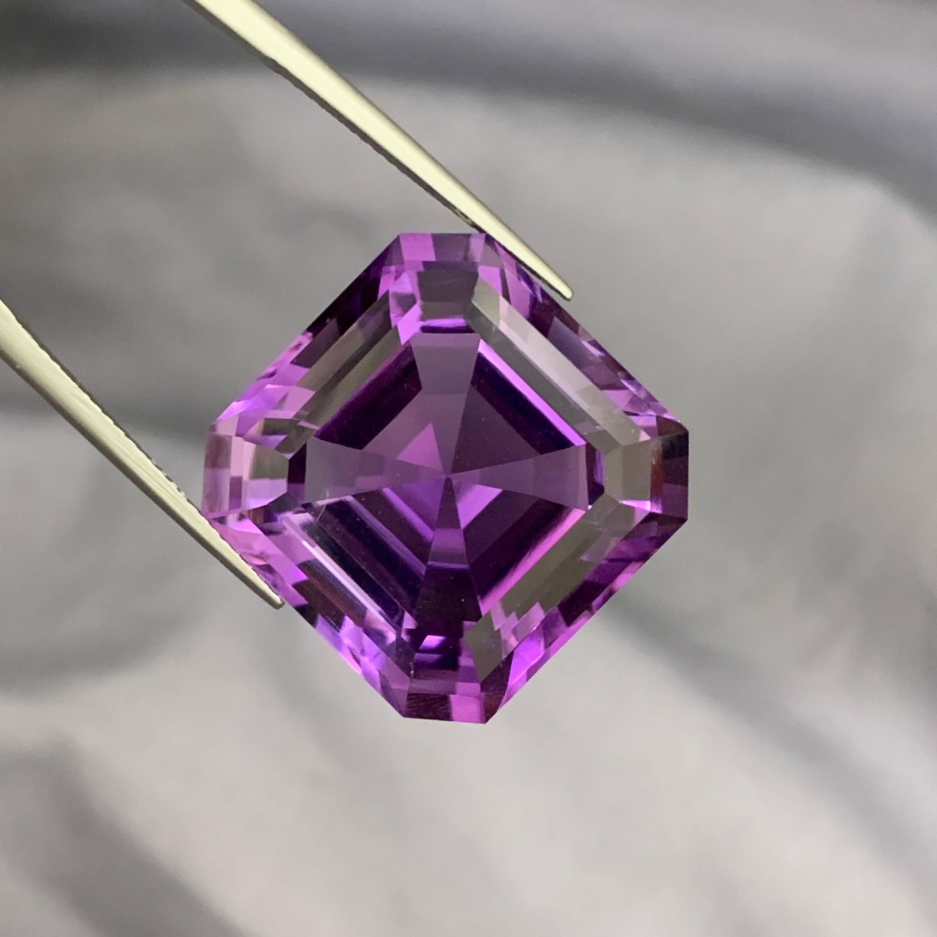 Natural Brazilian Amethyst 42.25 Ct Large Purple Gemstone Loose Stone Eye Clean 21mm