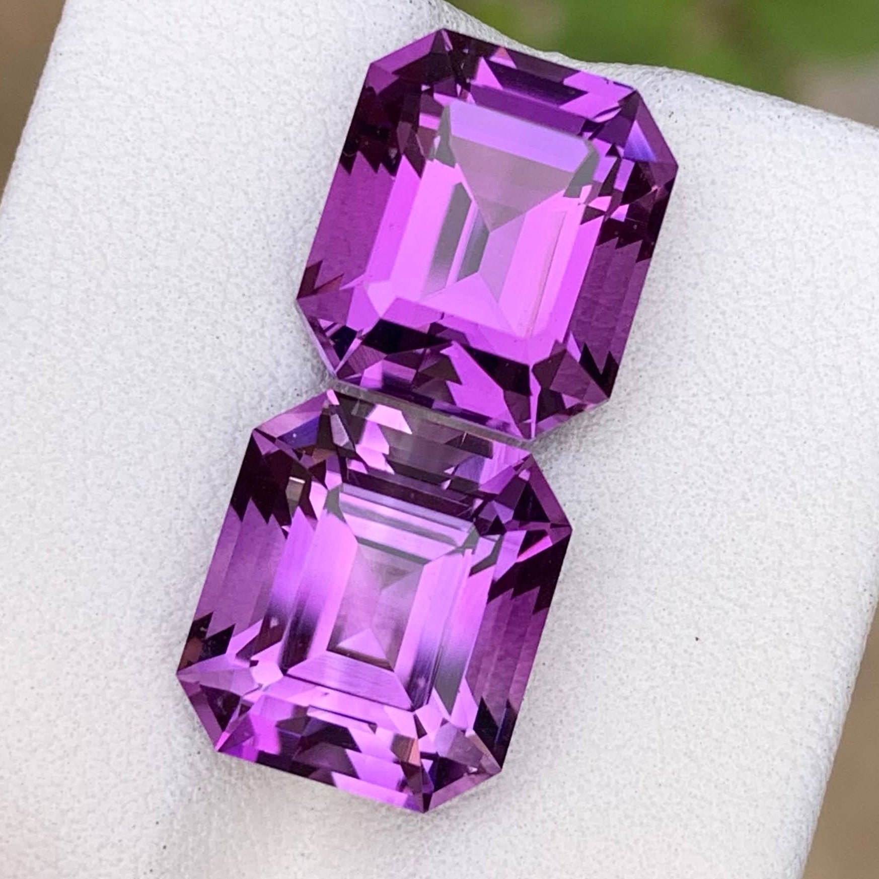 Natural Purple Amethyst Pair 15.27 Ct Matching Loose Gemstones | Eye Clean Brazil Amethyst | Untreated Jewelry Making Stones Main image