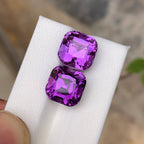 Natural Purple Amethyst Pair 17.37 Ct Matching Loose Gemstones | Eye Clean Brazil Amethyst | Untreated Jewelry Making Gems